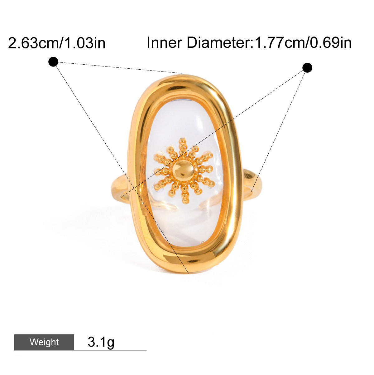 18K gold inlaid gemstone exquisite design noble ring