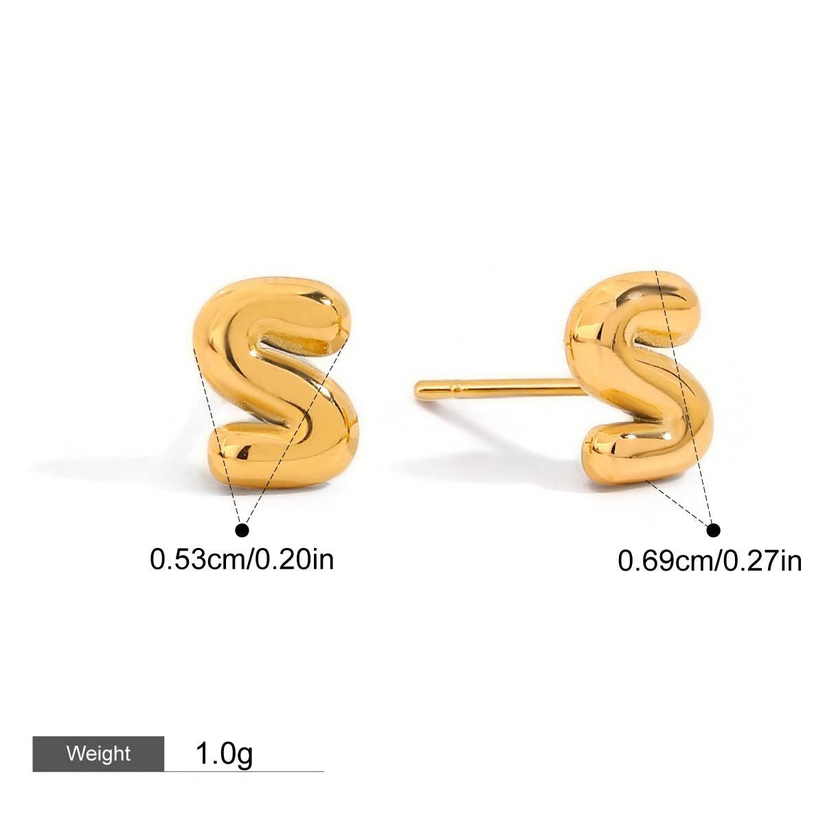 18K gold 26 letters design classic fashion earrings