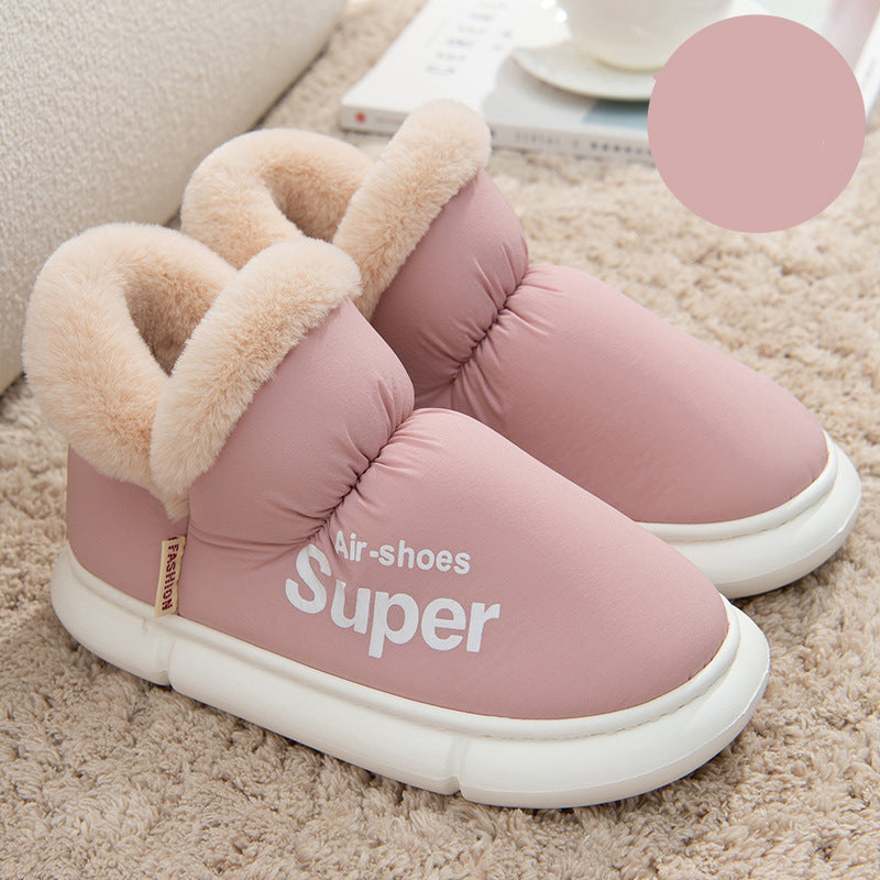 Unisex Plush Fleece High-Back Heel Slippers | Warm Breathable House Shoes