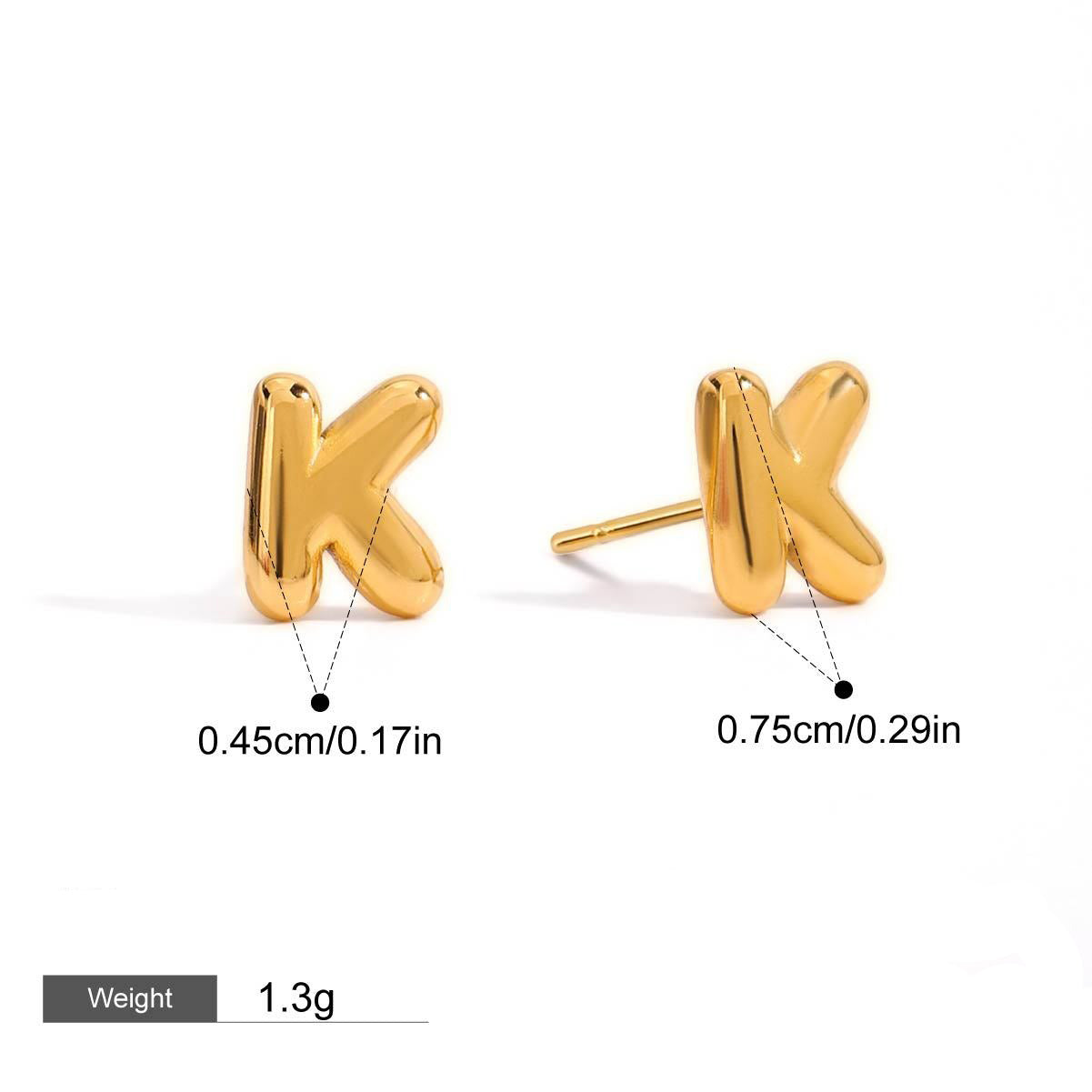 18K gold 26 letters design classic fashion earrings