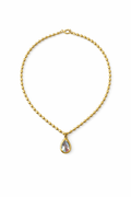 Pear Bezel CZ Necklace