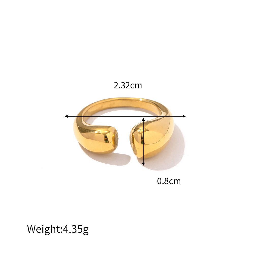 18K gold geometric design simple personality ring
