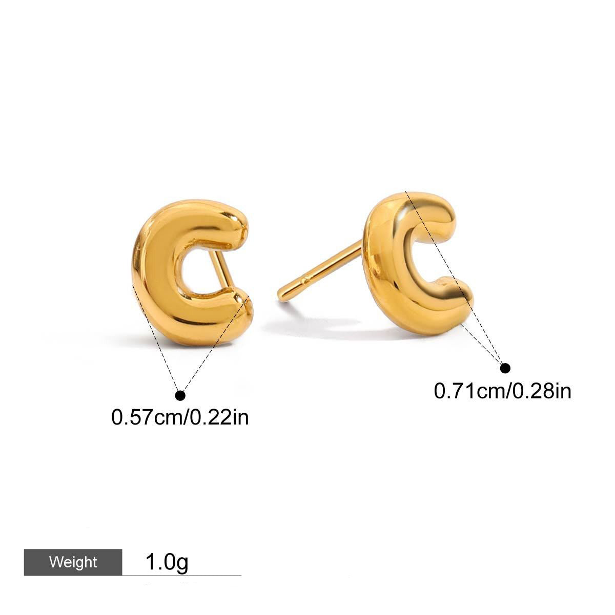 18K gold 26 letters design classic fashion earrings