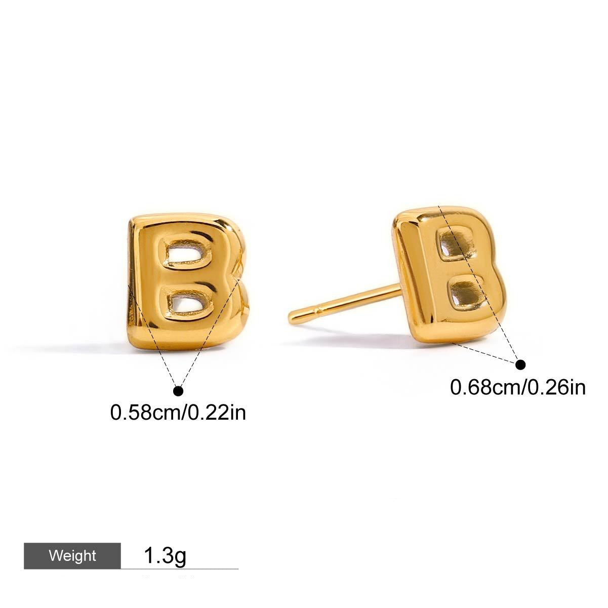 18K gold 26 letters design classic fashion earrings