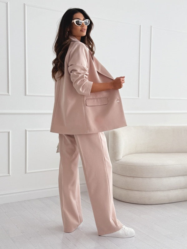Women's Professional Blazer & Trousers Suit Set – Long Sleeve, Full Length