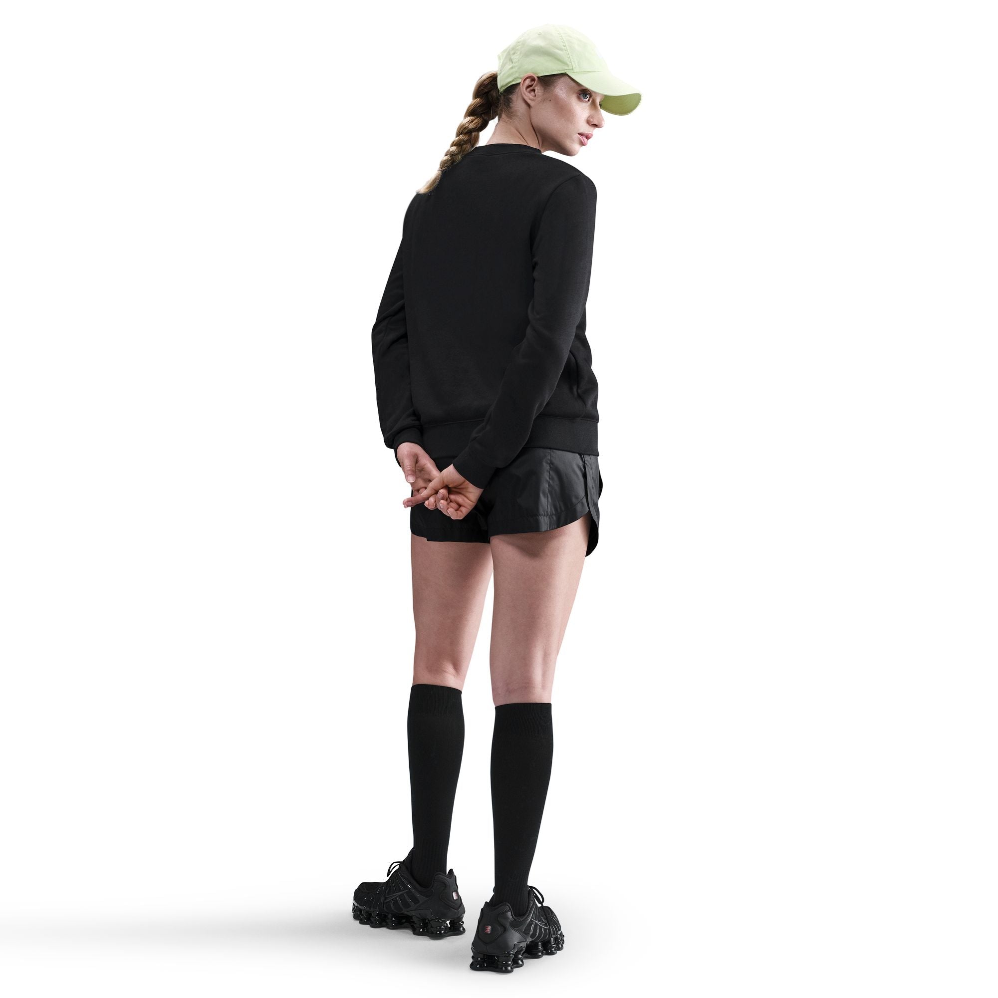 Nike Womens Club Fleece Crewneck - Black/White