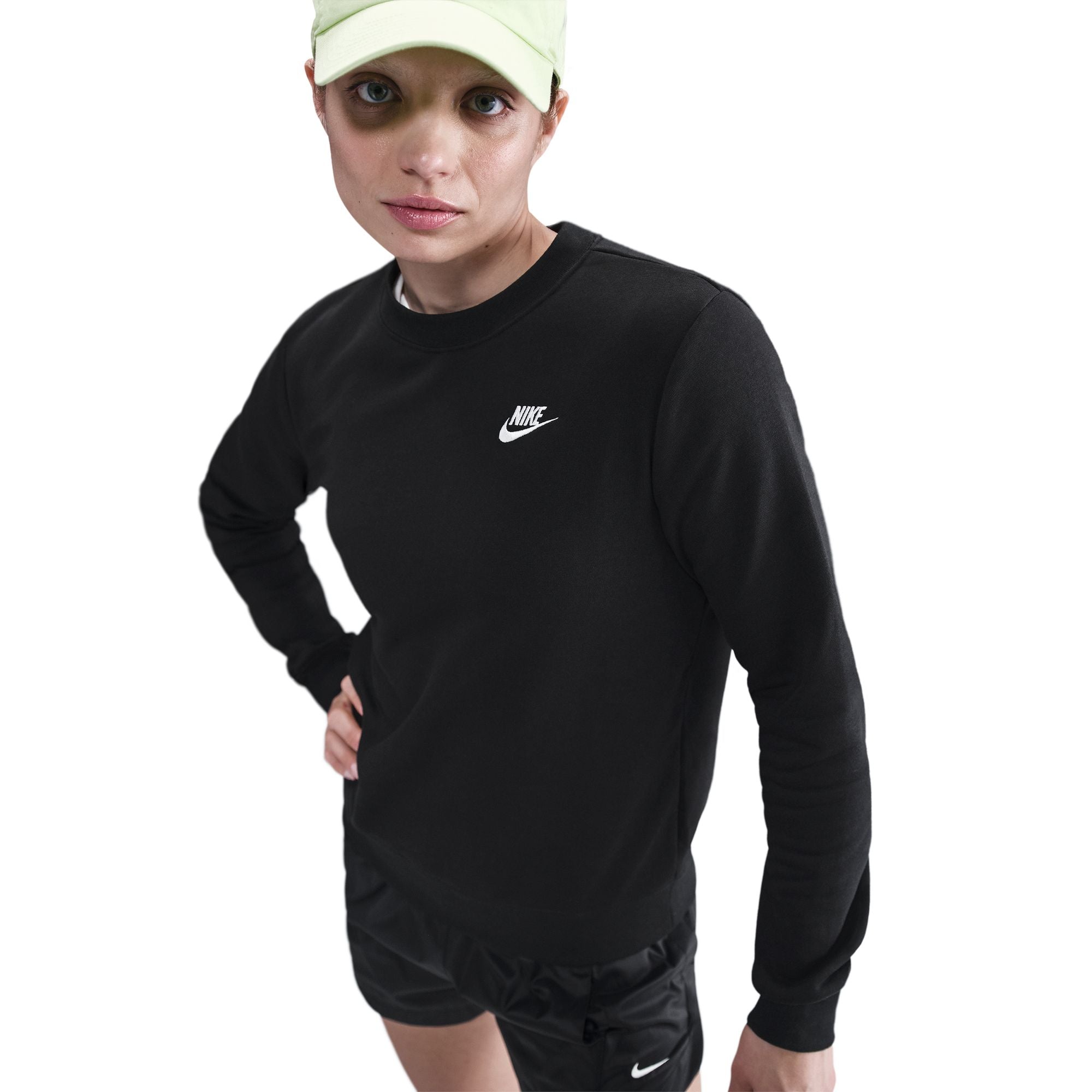 Nike Womens Club Fleece Crewneck - Black/White
