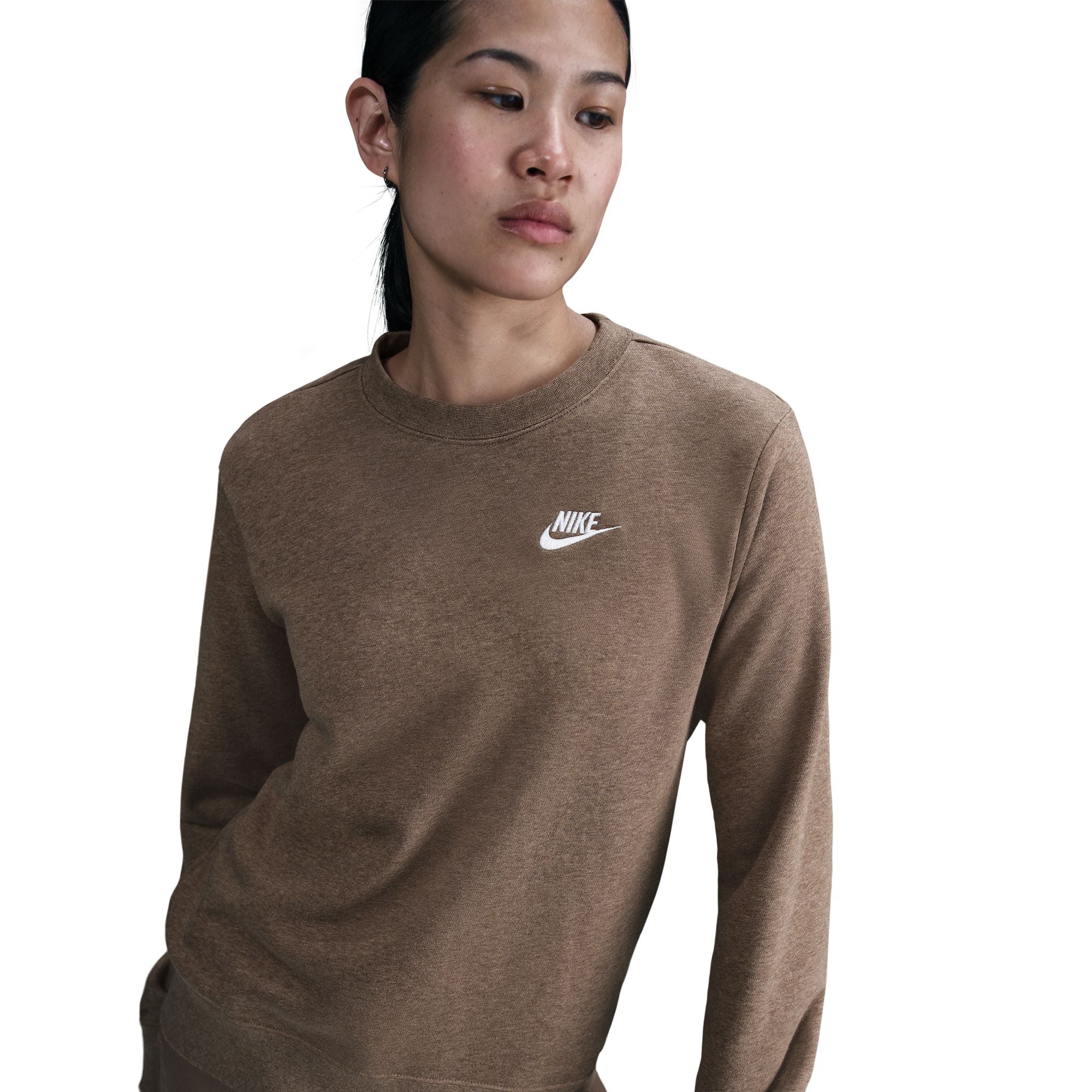 Nike Women's Sportswear Club Fleece Crewneck - Mink Brown