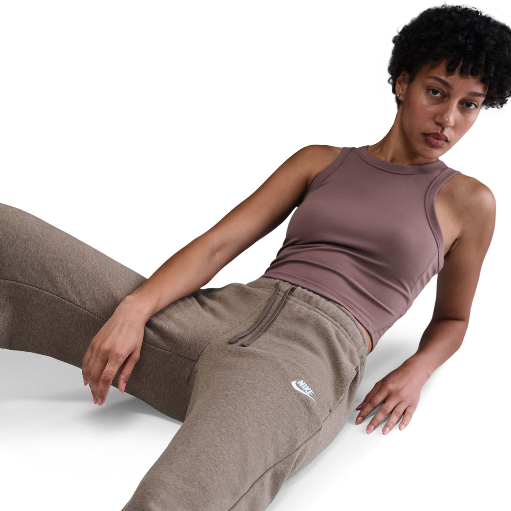 Nike Women's Mid-Rise Wide-Leg Sweatpants - Mink Brown