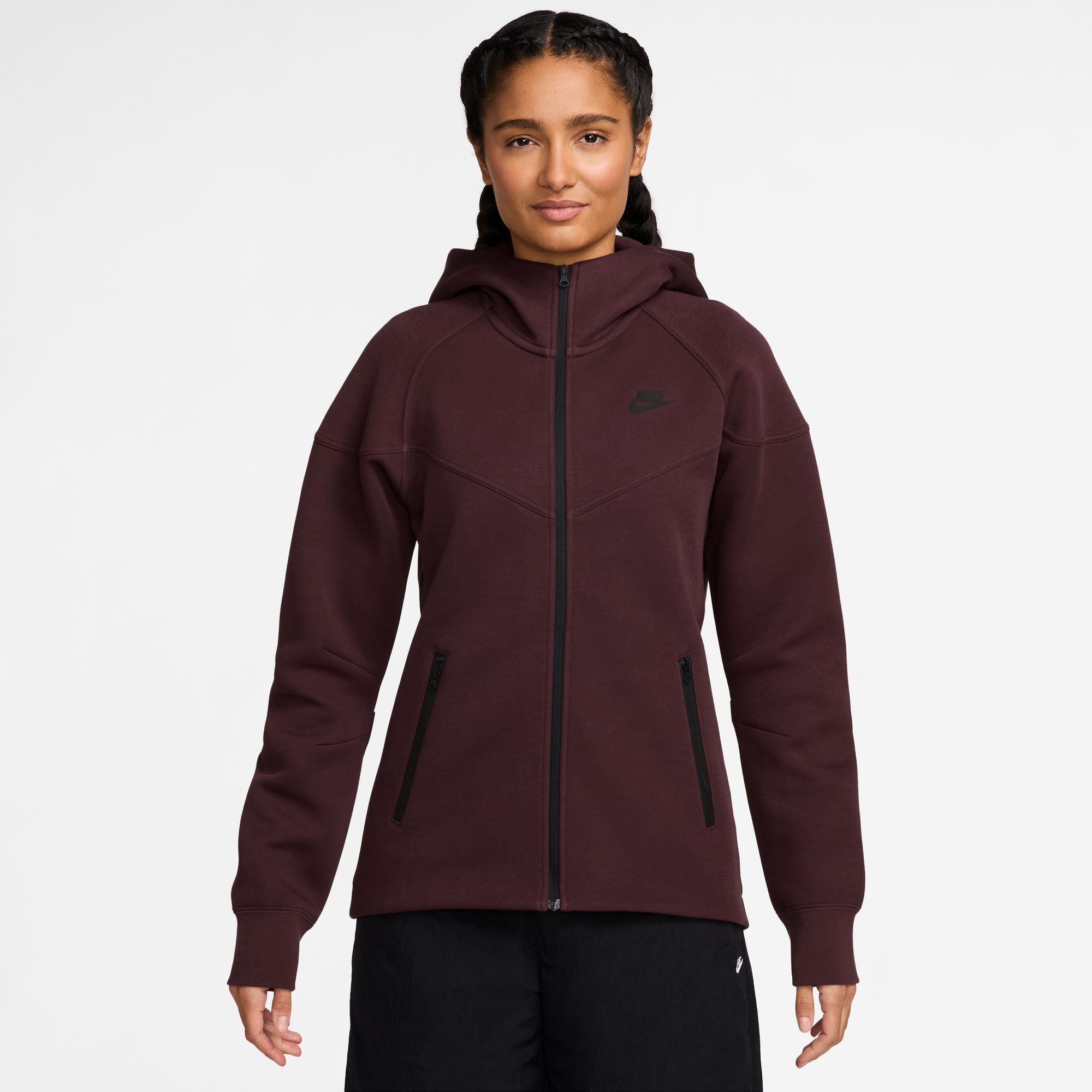 Nike Womens Sportswear Tech Fleece Windrunner  Hoodie- Burgundy Crush