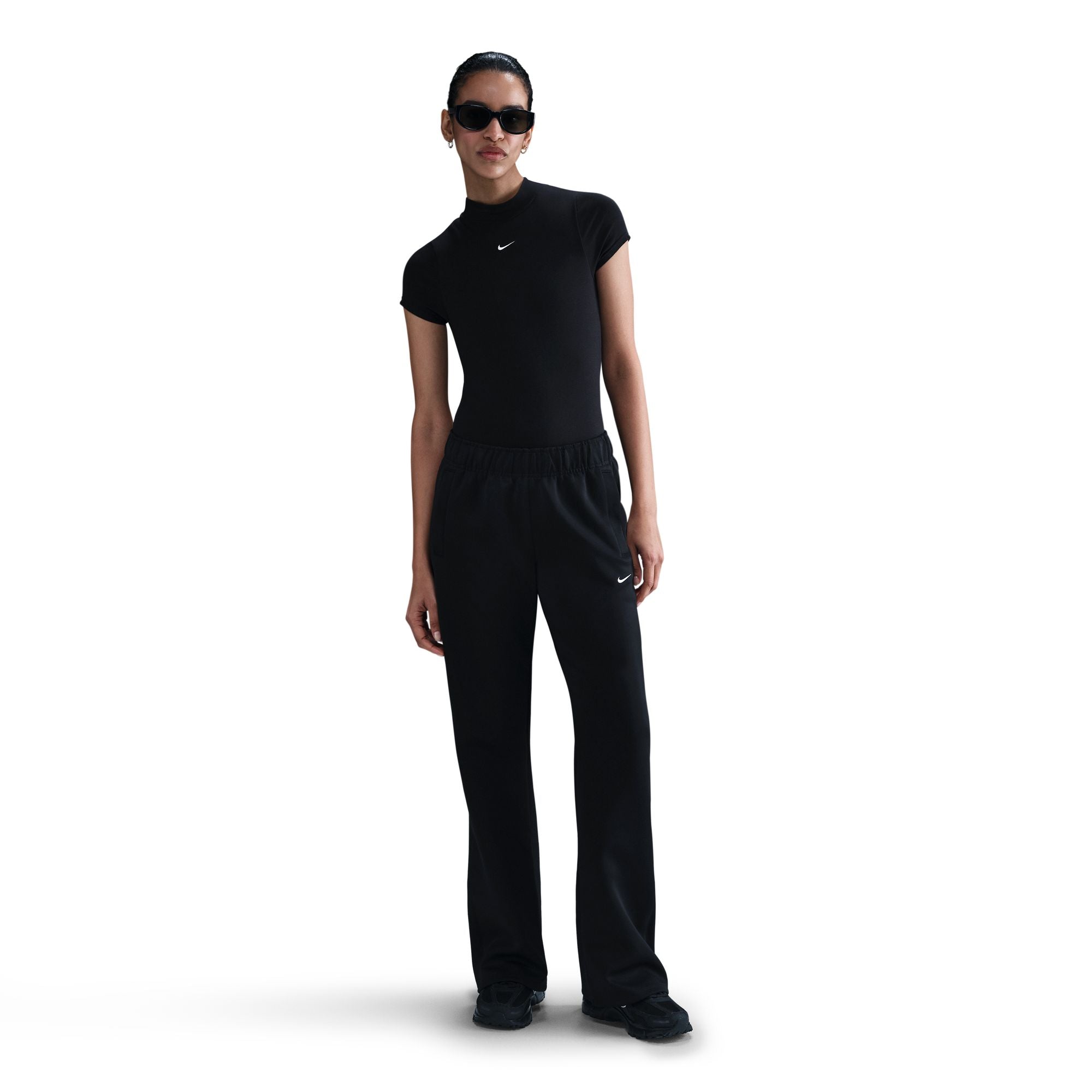 Nike Womens Mid Rise Slim Knit Trousers - Black