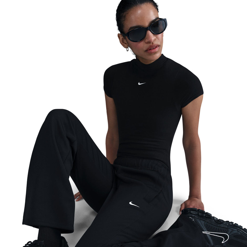 Nike Womens Mid Rise Slim Knit Trousers - Black