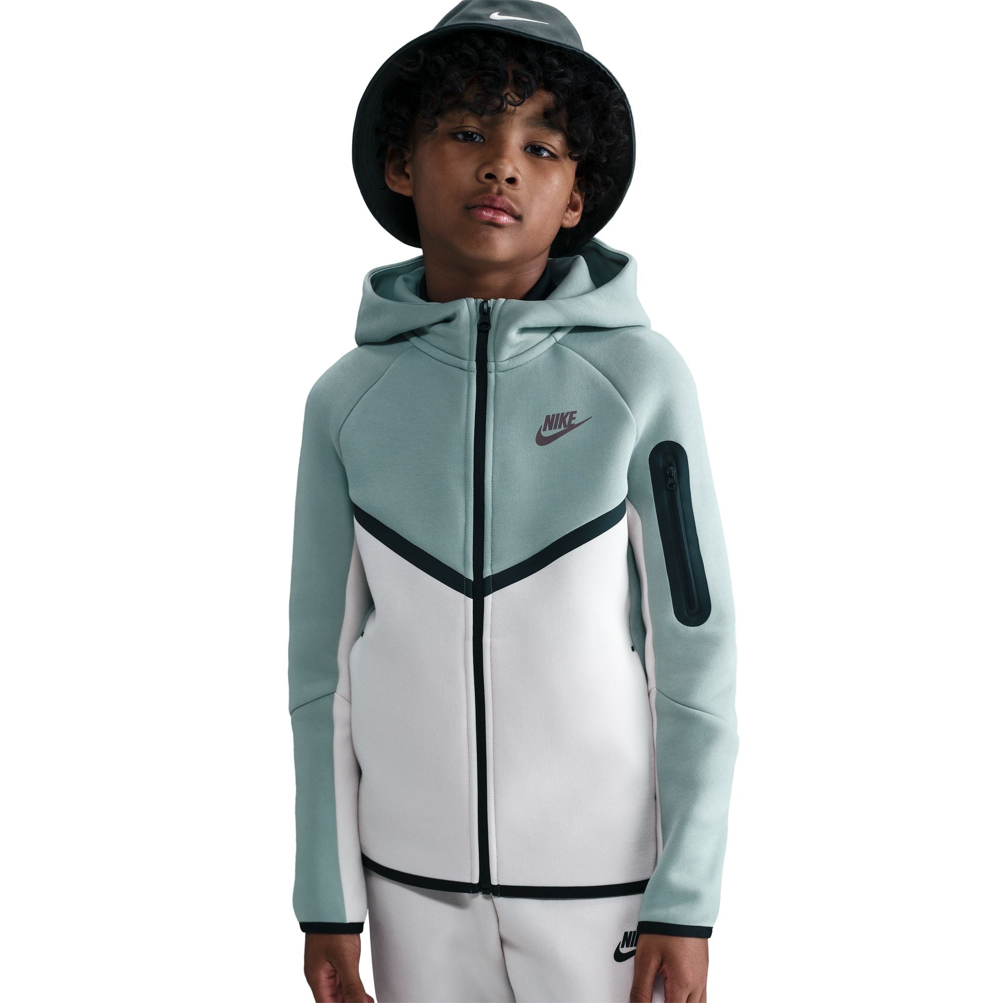 Nike Big Kids Sportswear Tech Fleece Hoodie - Dusty Sage