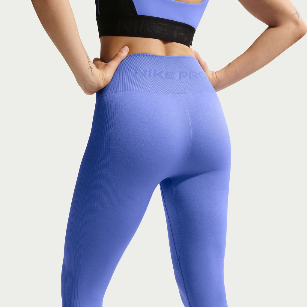 Nike Womens Pro Seamless High-Waisted Leggings - Blue