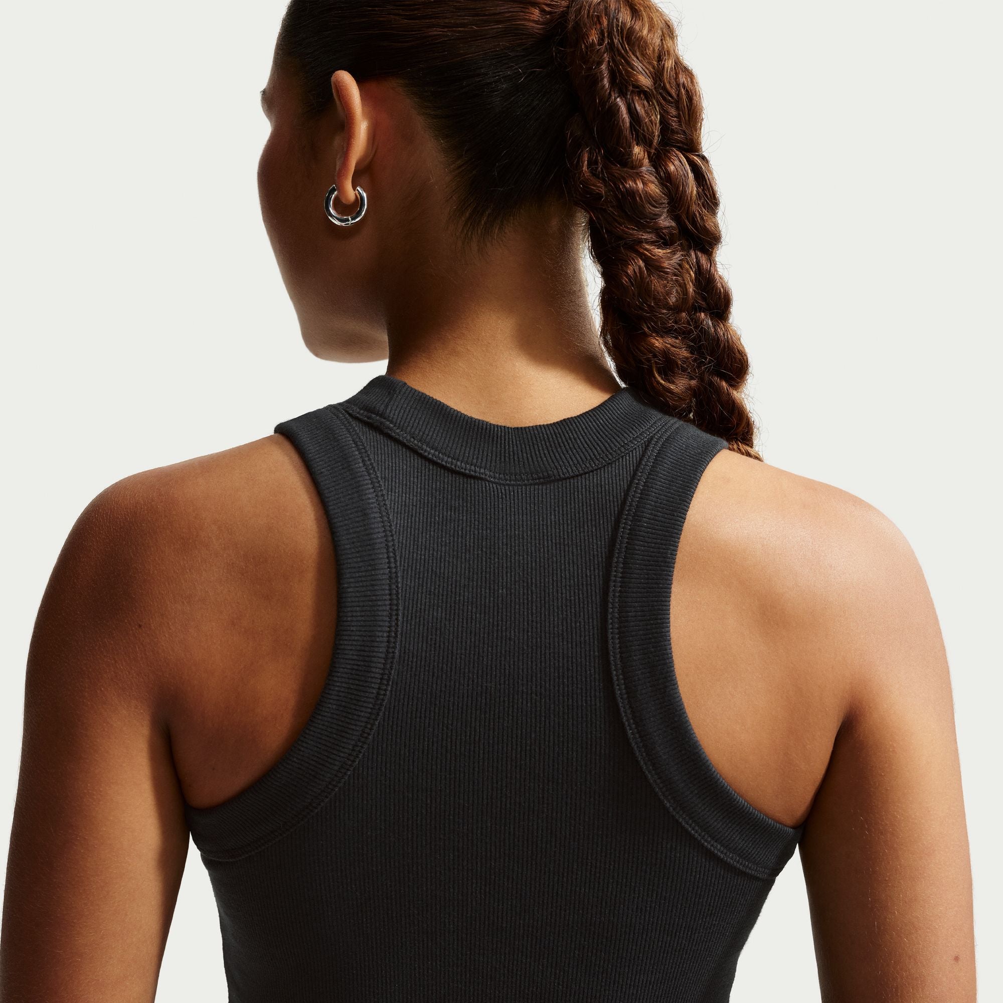 Nike Womens Chill Knit Tight Ribbed Tank Dress - Black