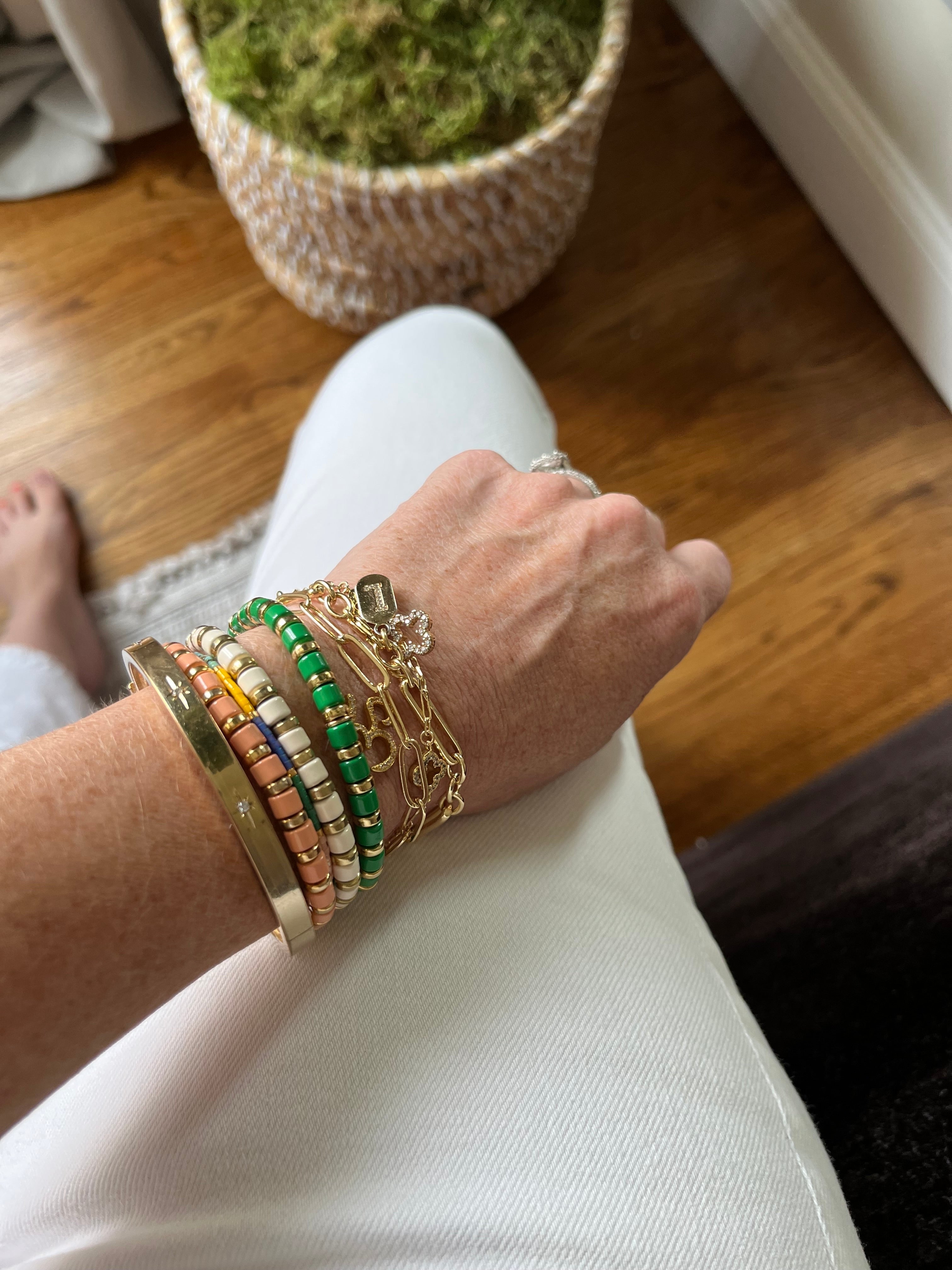 Enamel Stretch Bracelets  - Add Clip Charms