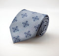 Blue Jerusalem Cross Necktie with White Accents