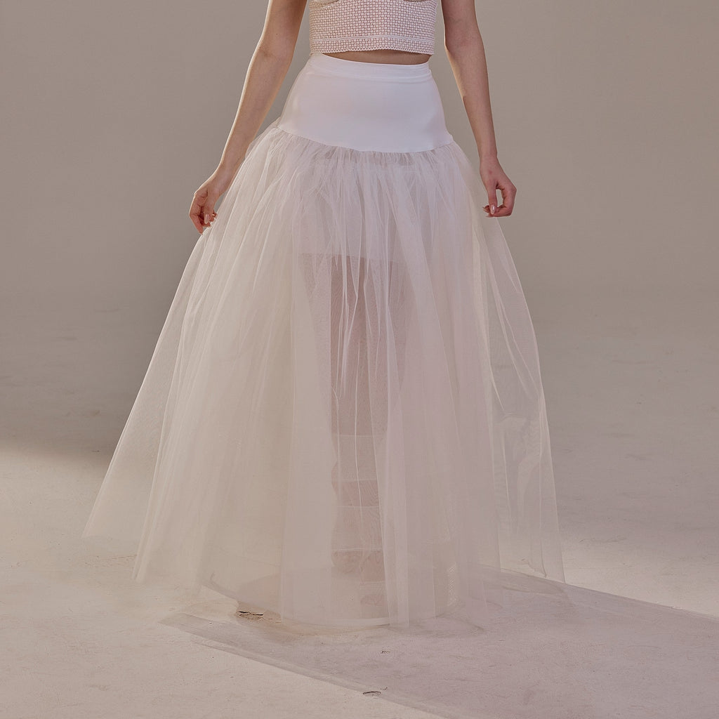 Bridal Petticoat with Corsage and Hard Net Tulle Underskirt  ,Wedding Crinoline with Petticoat Netting Fabric