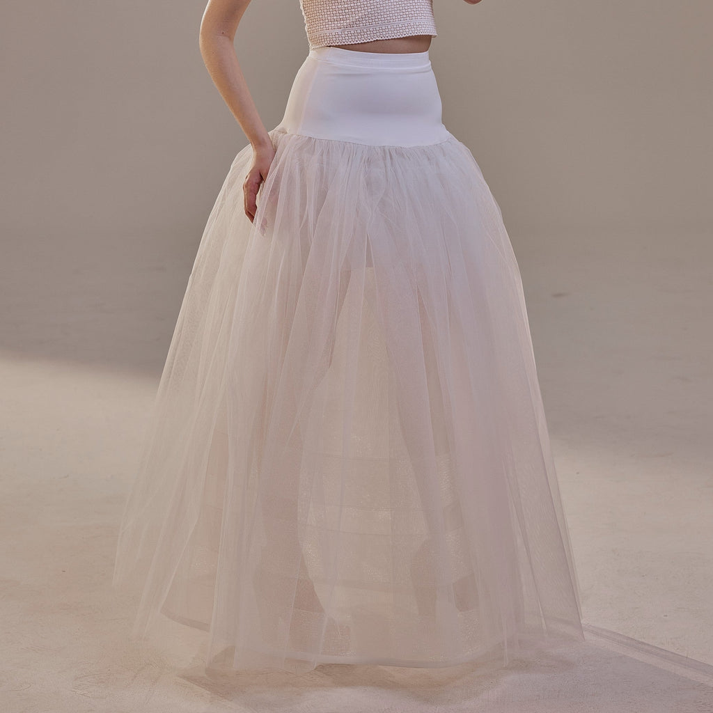 Bridal Petticoat with Corsage and Hard Net Tulle Underskirt  ,Wedding Crinoline with Petticoat Netting Fabric