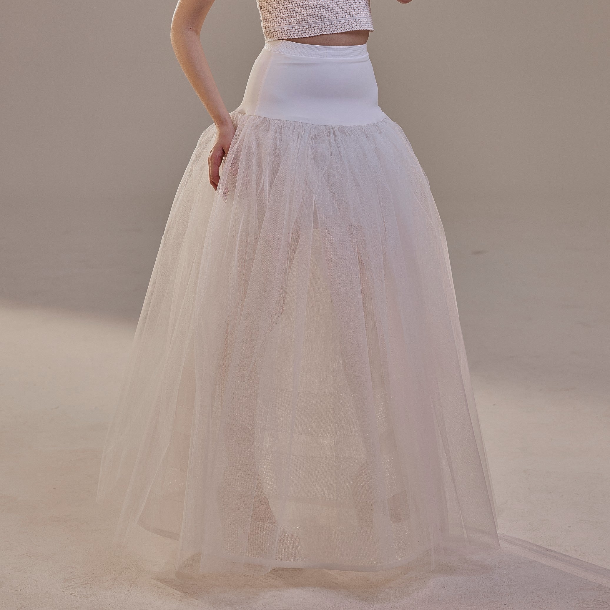 Bridal Petticoat with Corsage and Hard Net Tulle Underskirt  ,Wedding Crinoline with Petticoat Netting Fabric