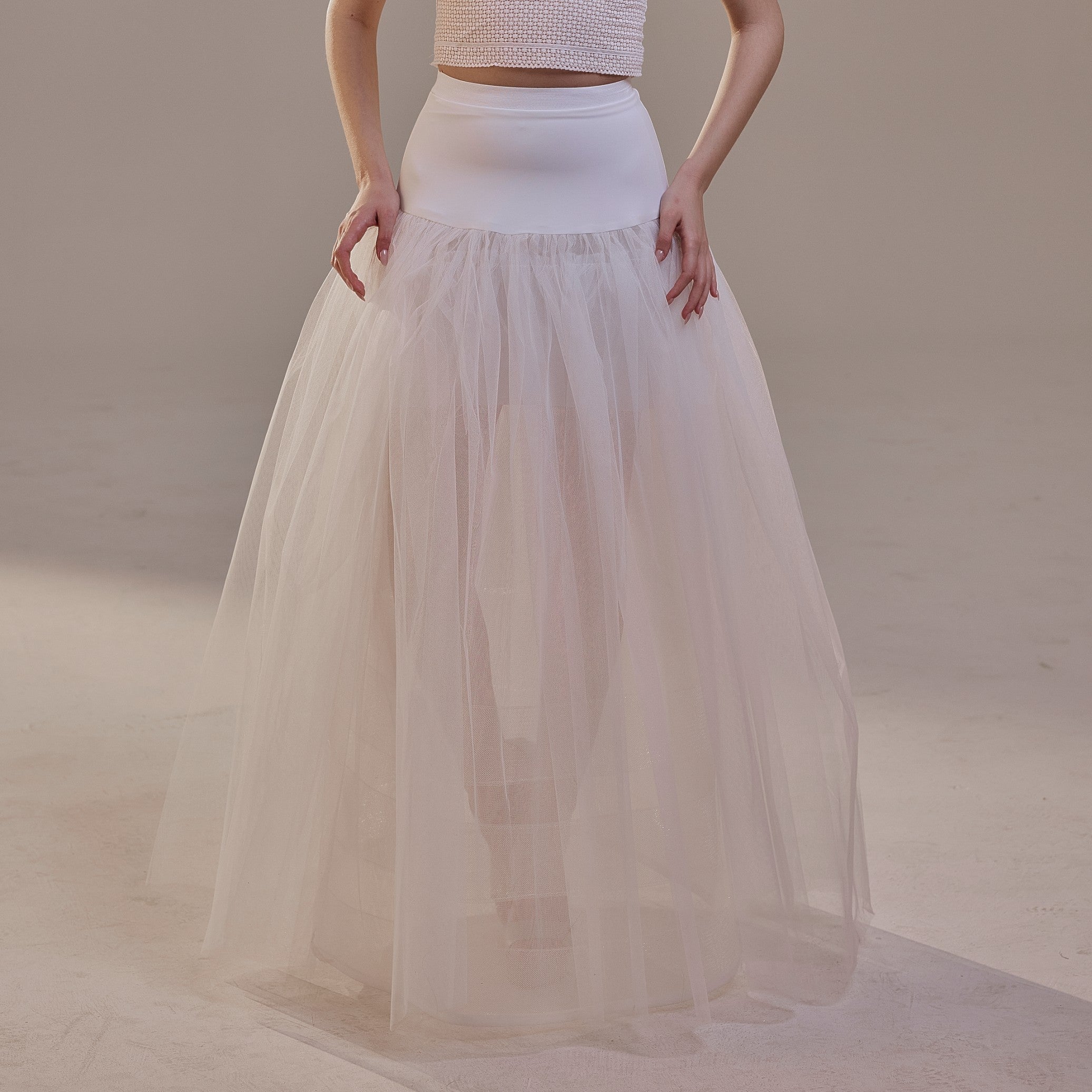 Bridal Petticoat with Corsage and Hard Net Tulle Underskirt  ,Wedding Crinoline with Petticoat Netting Fabric