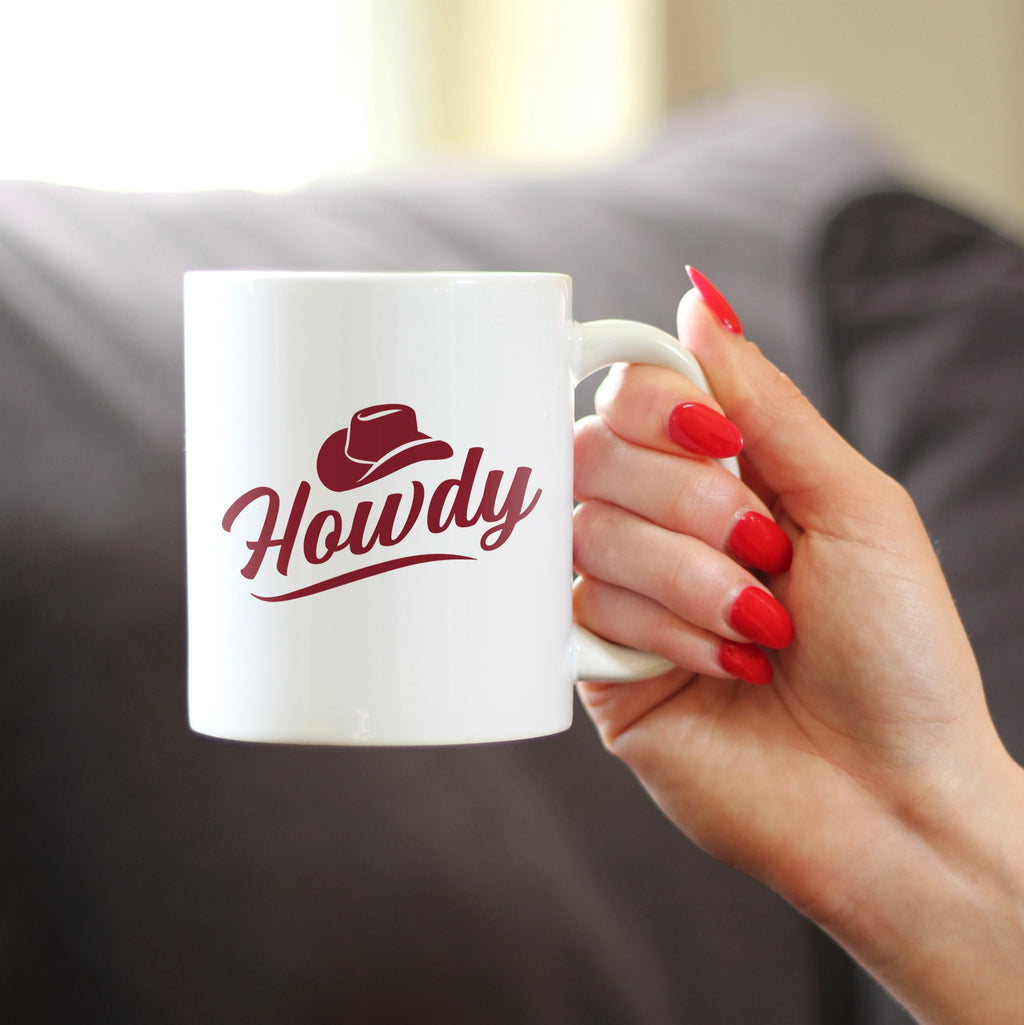 Howdy Coffee Mug Country Western Home Decor White Ceramic Coffee Cup