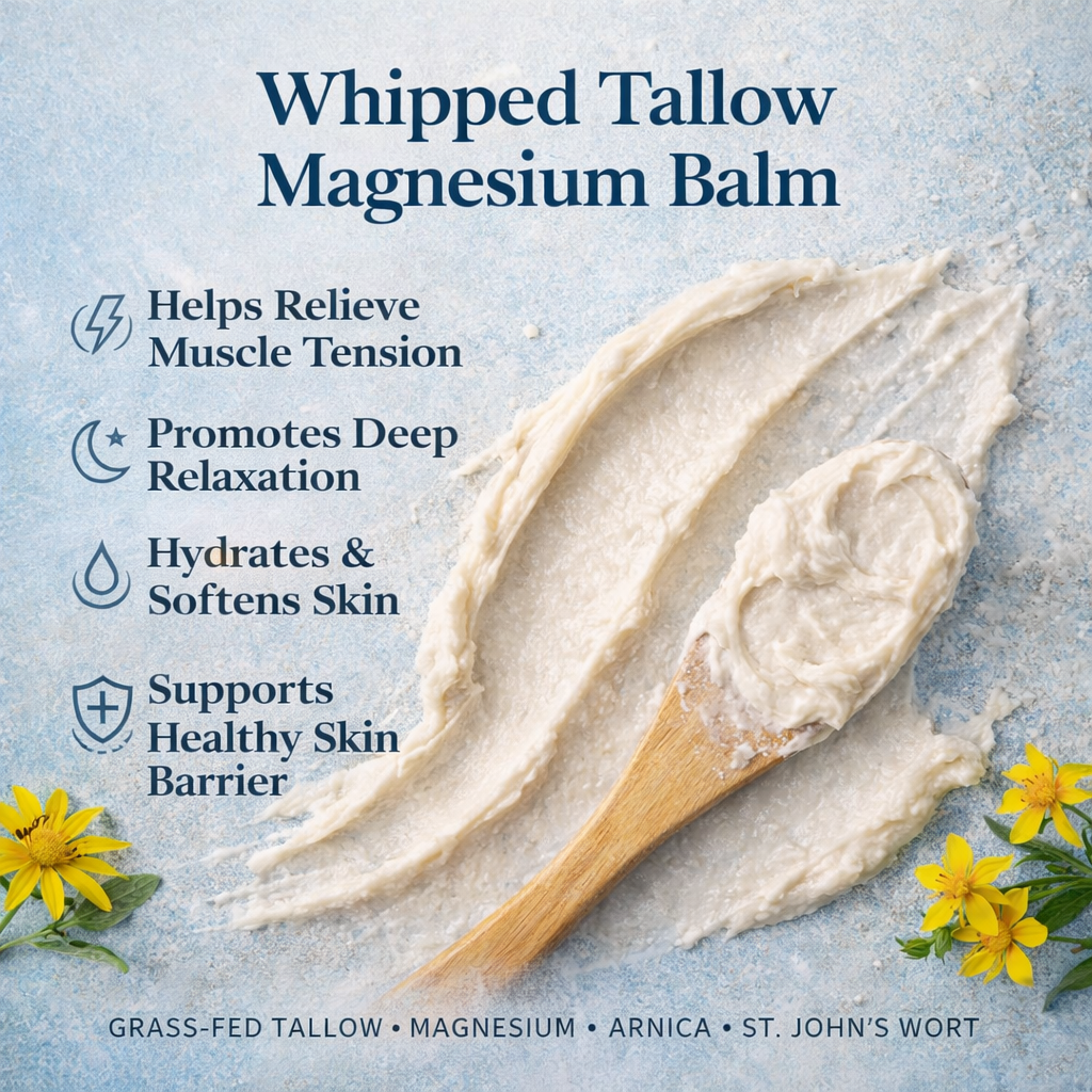 Whipped Magnesium Tallow Balm – Relaxing Skin & Body Moisturizer
