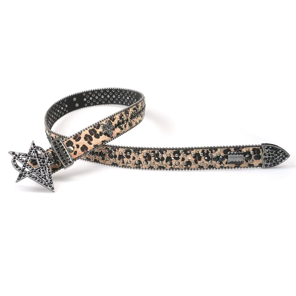"OVD STUDDED BELT" - DRKLEOPARD