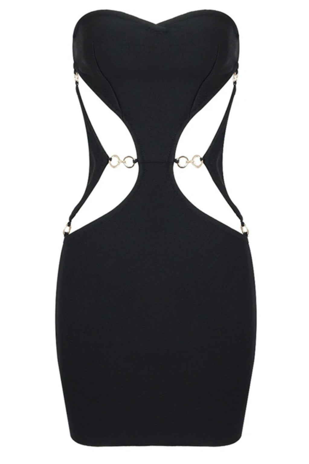 Jessica Bara Wesley Strapless Tube Gold Hardware Mini Dress