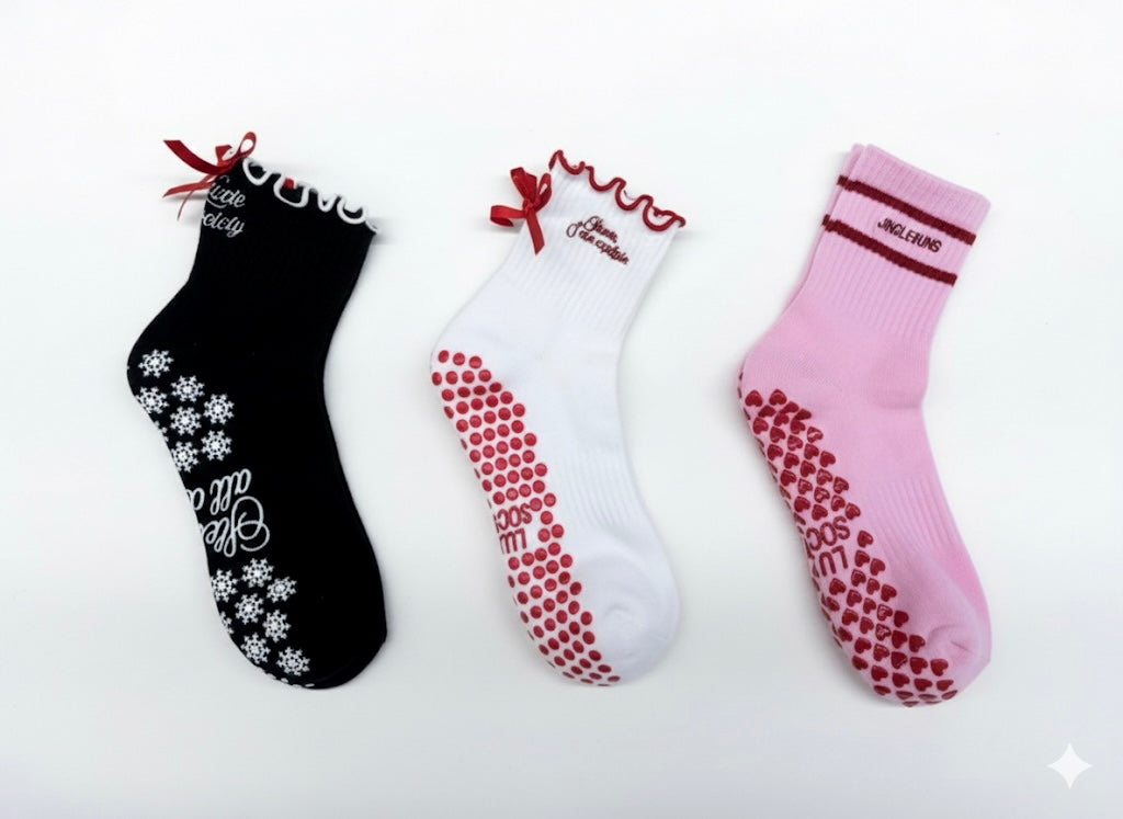 🎁 The Luxie Society Holiday Pilates Sock Trio Gift Box