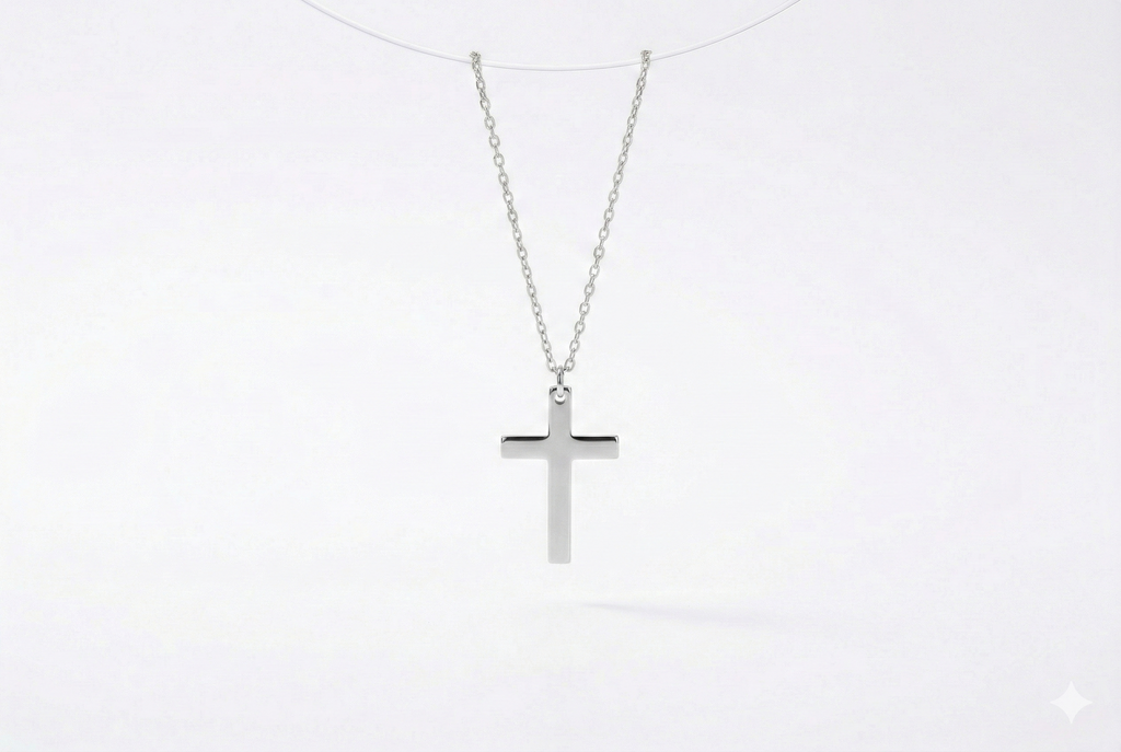 Radiant Faith Cross Necklace in Silver, Gold and Rose