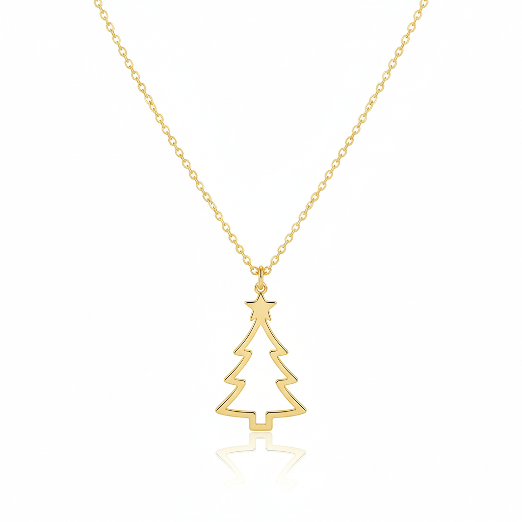 Sparkle & Shine Sterling Silver Christmas Tree Necklace
