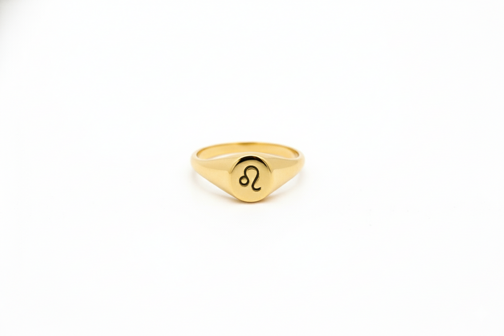 Celestial Charms Custom Zodiac Signet Ring - Sterling Silver Astrology Gift