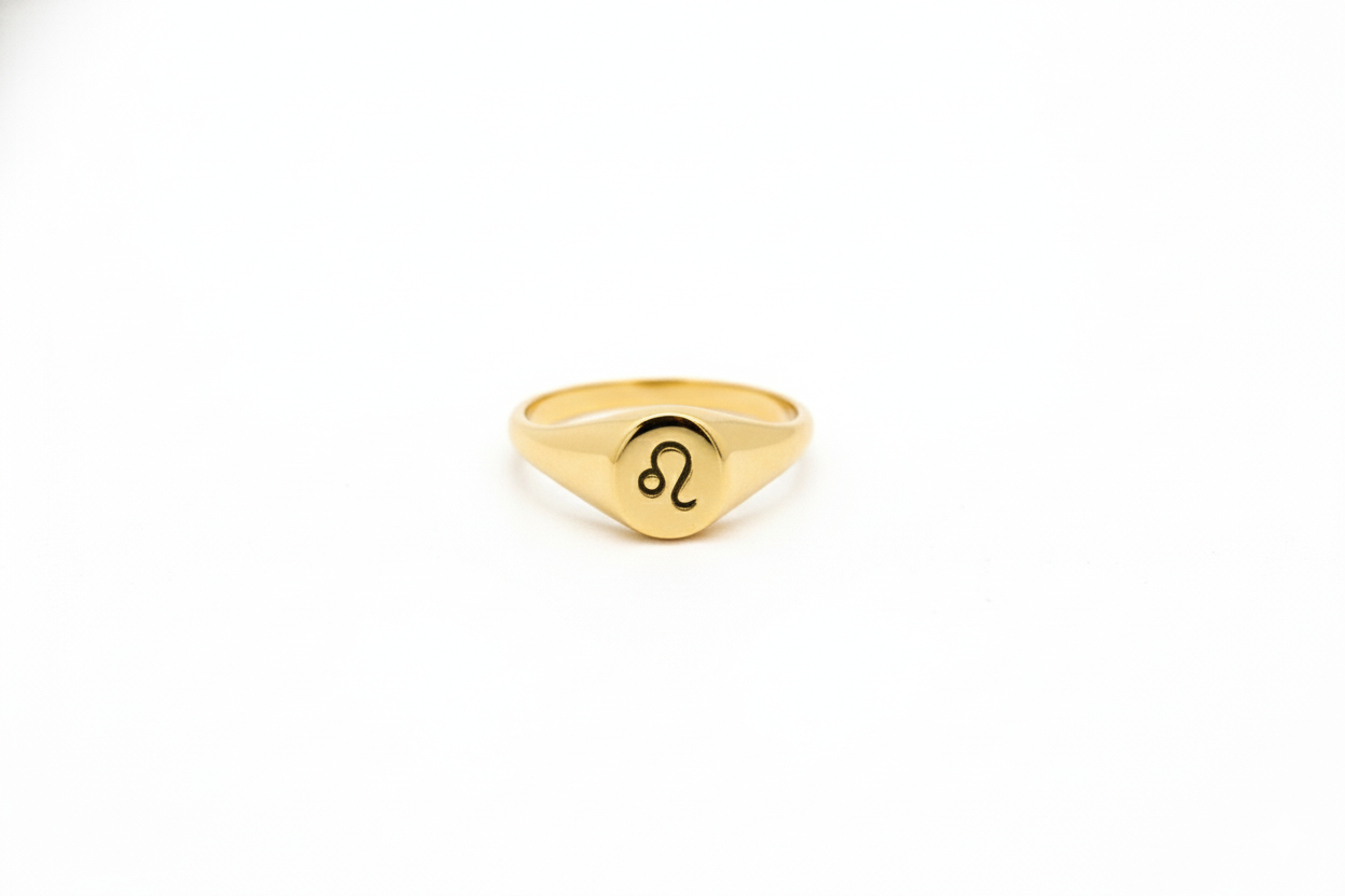 Celestial Charms Custom Zodiac Signet Ring - Sterling Silver Astrology Gift