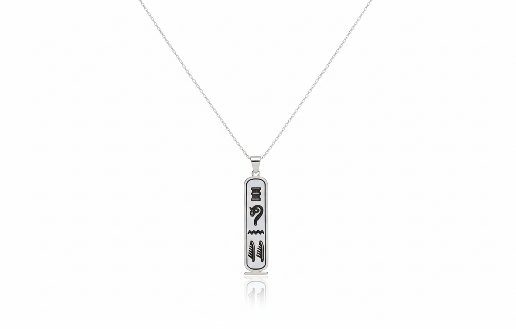 Personalized Egyptian Cartouche Necklace - Custom Hieroglyph Jewelry
