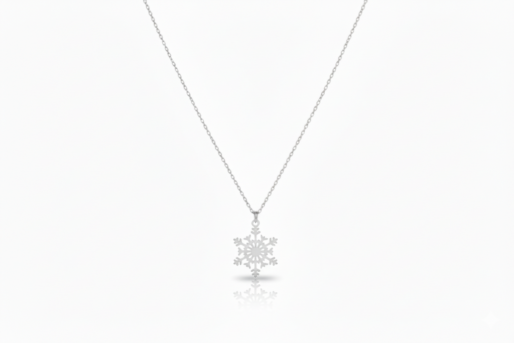 Snowflake Elegance Necklace - Sterling Silver Winter Charm