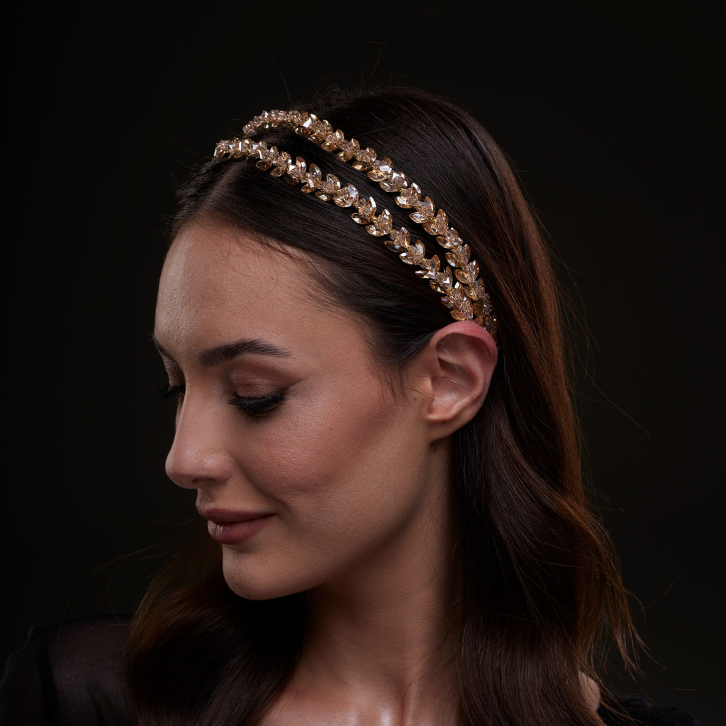 Gold  Crystal Beaded Hairband