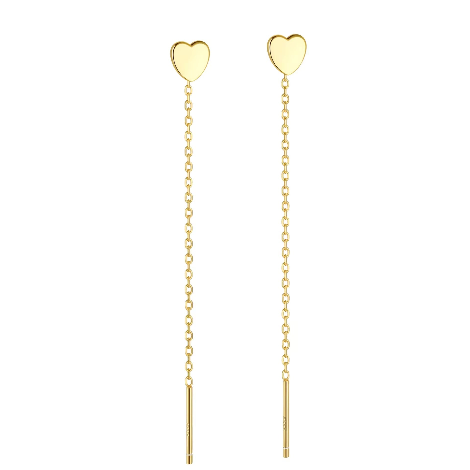 Grace Polished Heart Long thread Earring