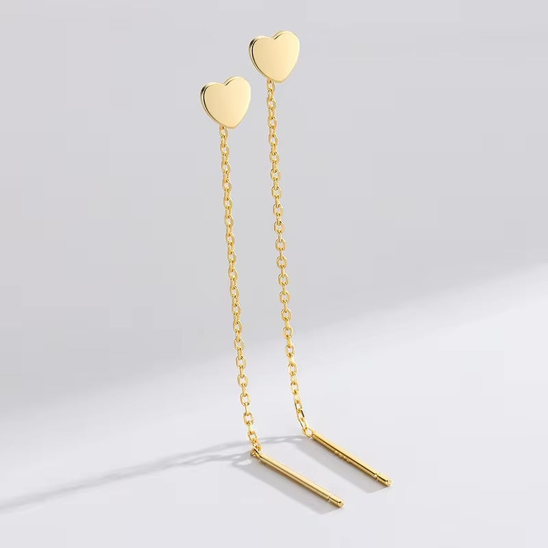Pulse Gold Plated Heart Charm Chain Earrings