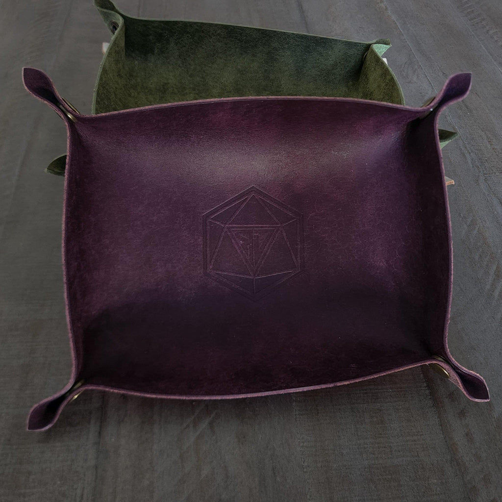 Hand Made Italian Purple Pueblo Leather DND Dice Tray