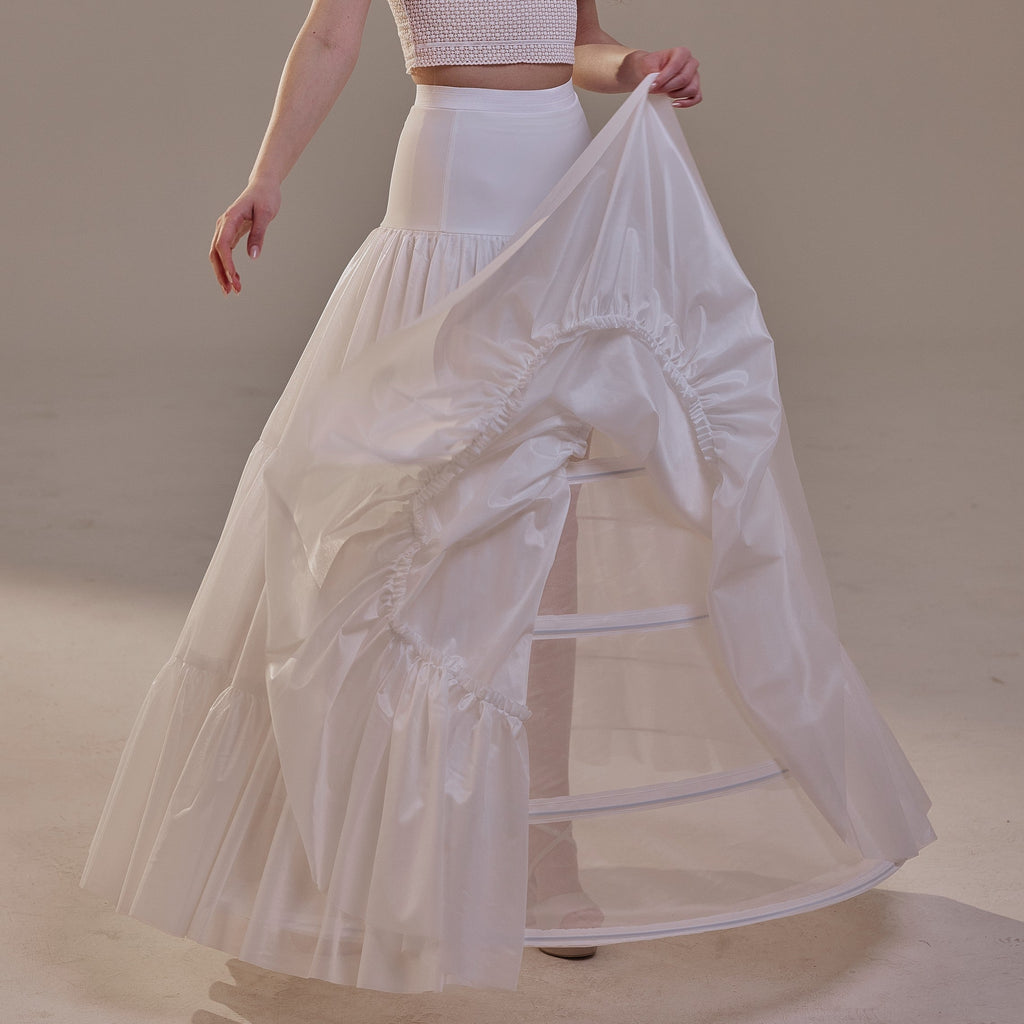Hoop Petticoat Skirt with Two Layers and Corsage , Crinoline Petticoat with Concealed Hoops , Bridal Slip for Volume & Elegance