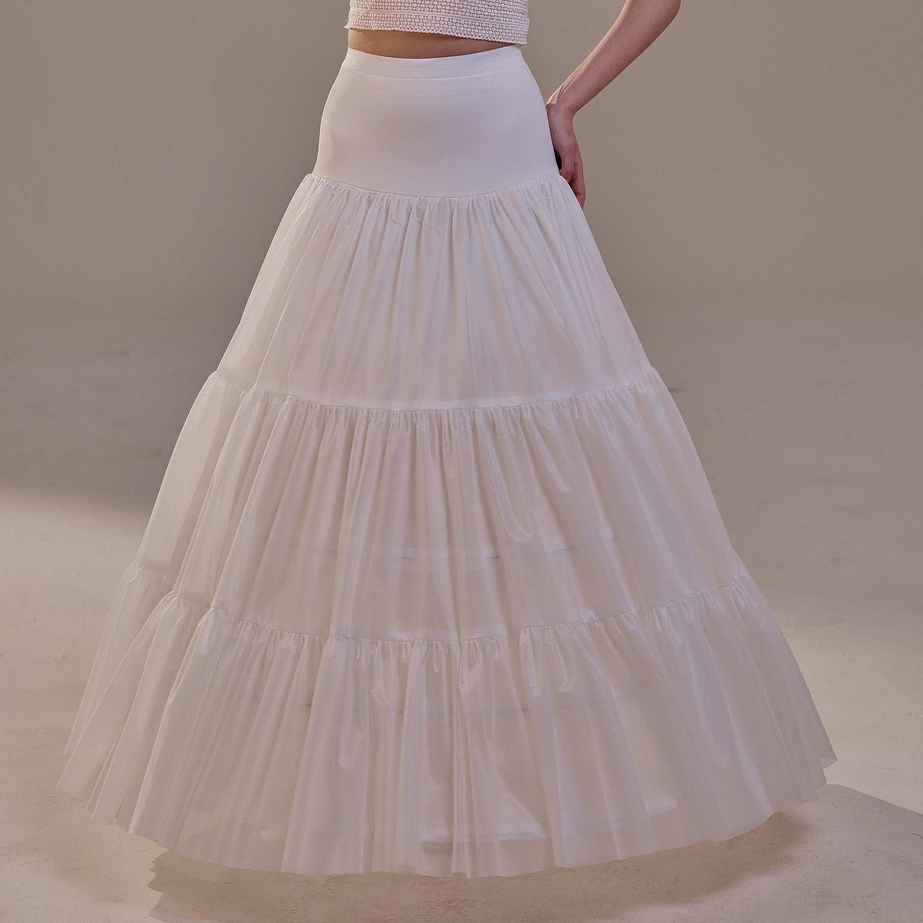 Hoop Petticoat Skirt with Two Layers and Corsage , Crinoline Petticoat with Concealed Hoops , Bridal Slip for Volume & Elegance