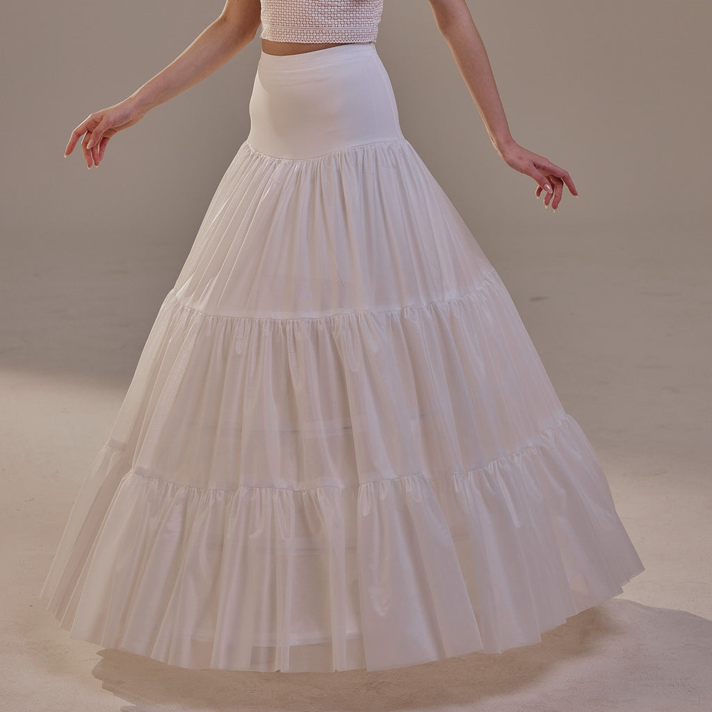 Hoop Petticoat Skirt with Two Layers and Corsage , Crinoline Petticoat with Concealed Hoops , Bridal Slip for Volume & Elegance