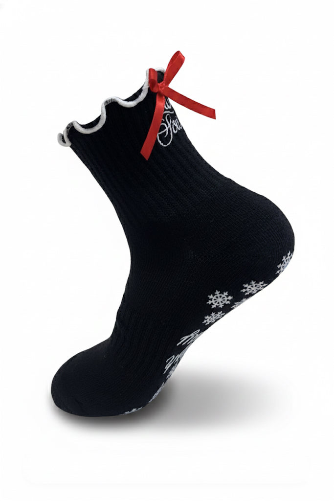 🖤 SLEIGH ALL DAY – Black Holiday Grip Socks