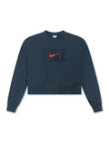 Nike Womens Phoenix Fleece Cropped Crewneck - Armory Navy