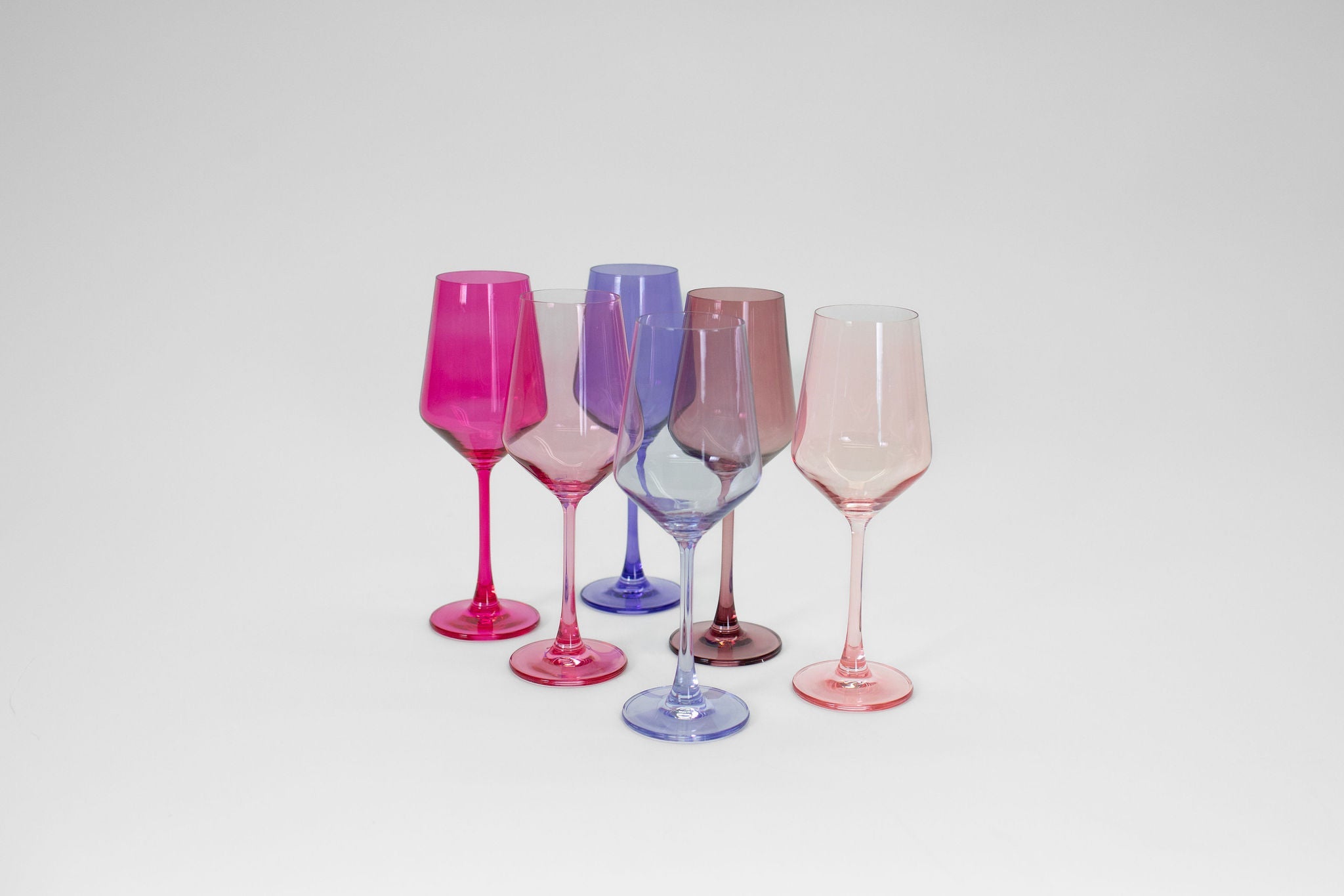Cotton Candy Collection - Stemless Colored Wine Glass Ombré Set of 6