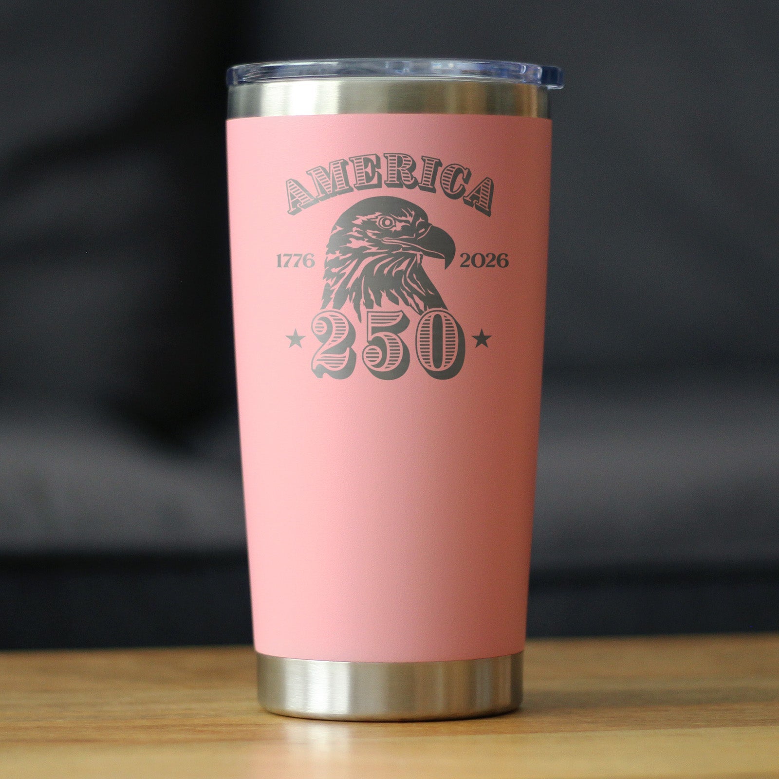 America 250th Anniversary Insulated Coffee Tumbler with Sliding Lid America 250 Merchandise Etched in USA 20oz Stainless Steel Tumbler