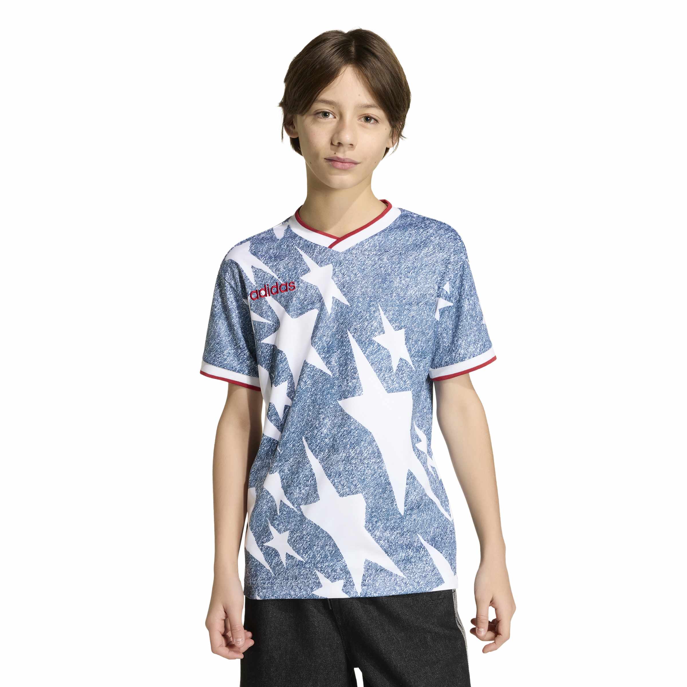 Adidas Kids Denim Graphic Jersey - Blue