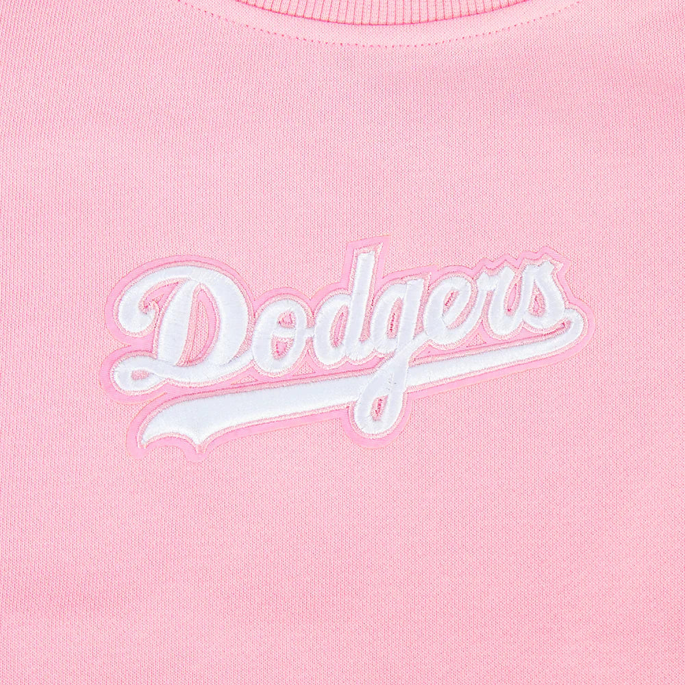 Pro Standard Womens LA Dodgers Cropped Wingspan Crewneck - Pink