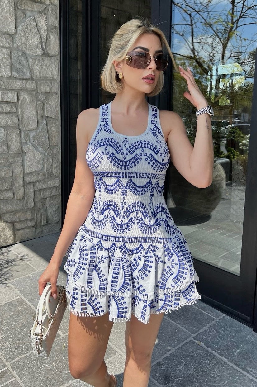 Jessica Bara Vaira Ruffle Mini Dress